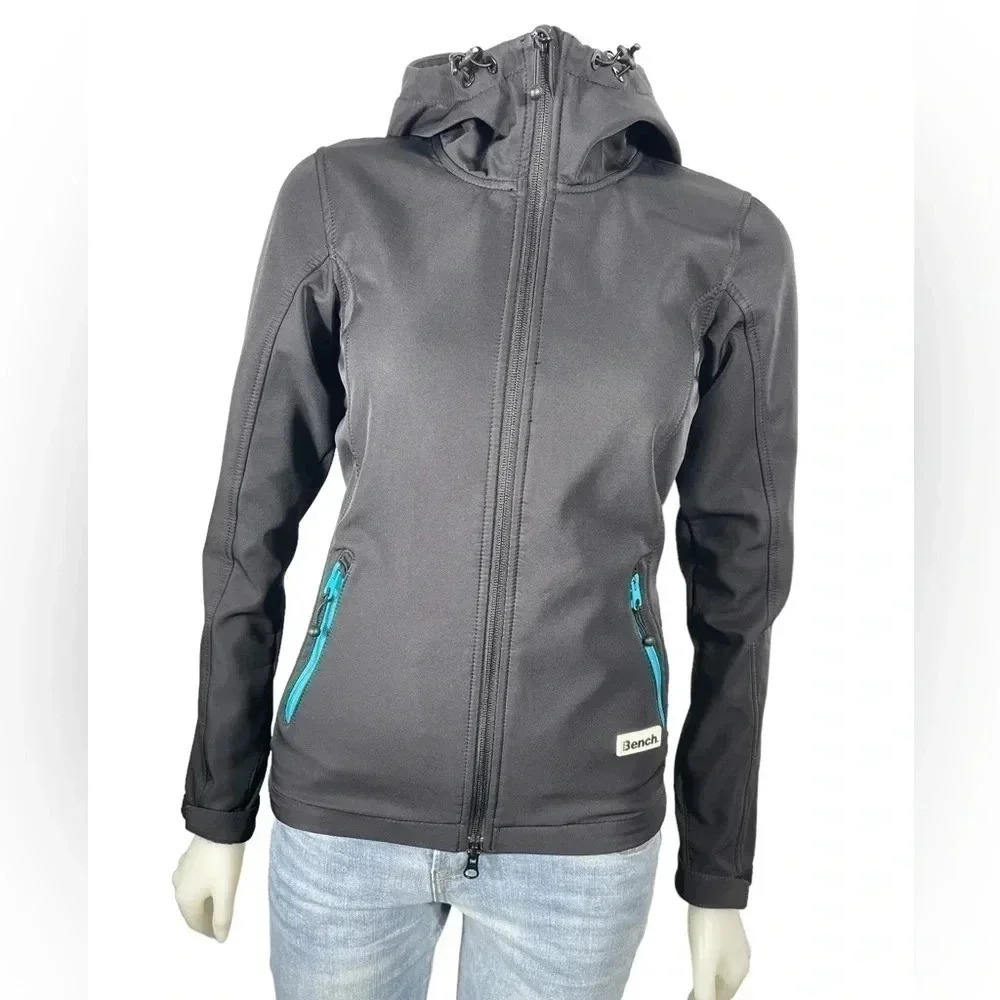 Bench Black Soft She’ll Zip  Up Coat Jacket Size XS